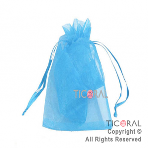 BOLSA TURQUESA ORGANZA 20X13CM HS2626-14 x 1